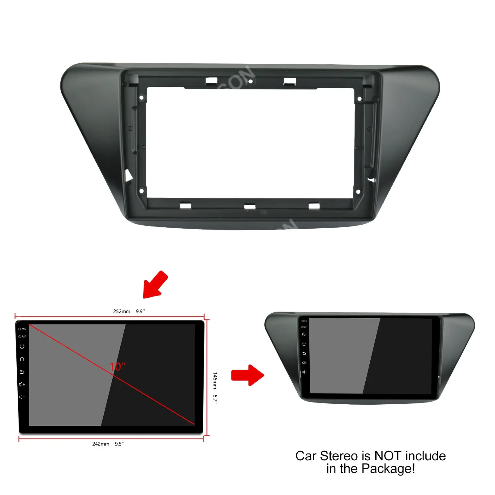 9 Inch Car Fascia For LIFAN X50 2014 Double Din Adapter 2din Dashboard Install Panel Trim Refitting Car Radio Frame Cable Kit