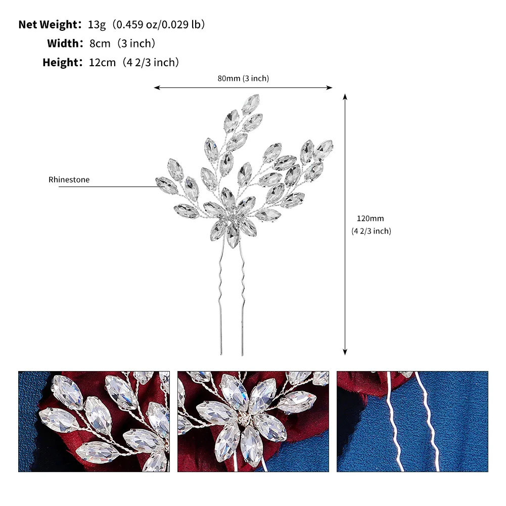 Frauen Blume Haarnadel Stick Hochzeit Braut Kristall Perle Haarnadel U Förmigen Haar Clip Barrettes Haar Zubehör Großhandel – Detail 13