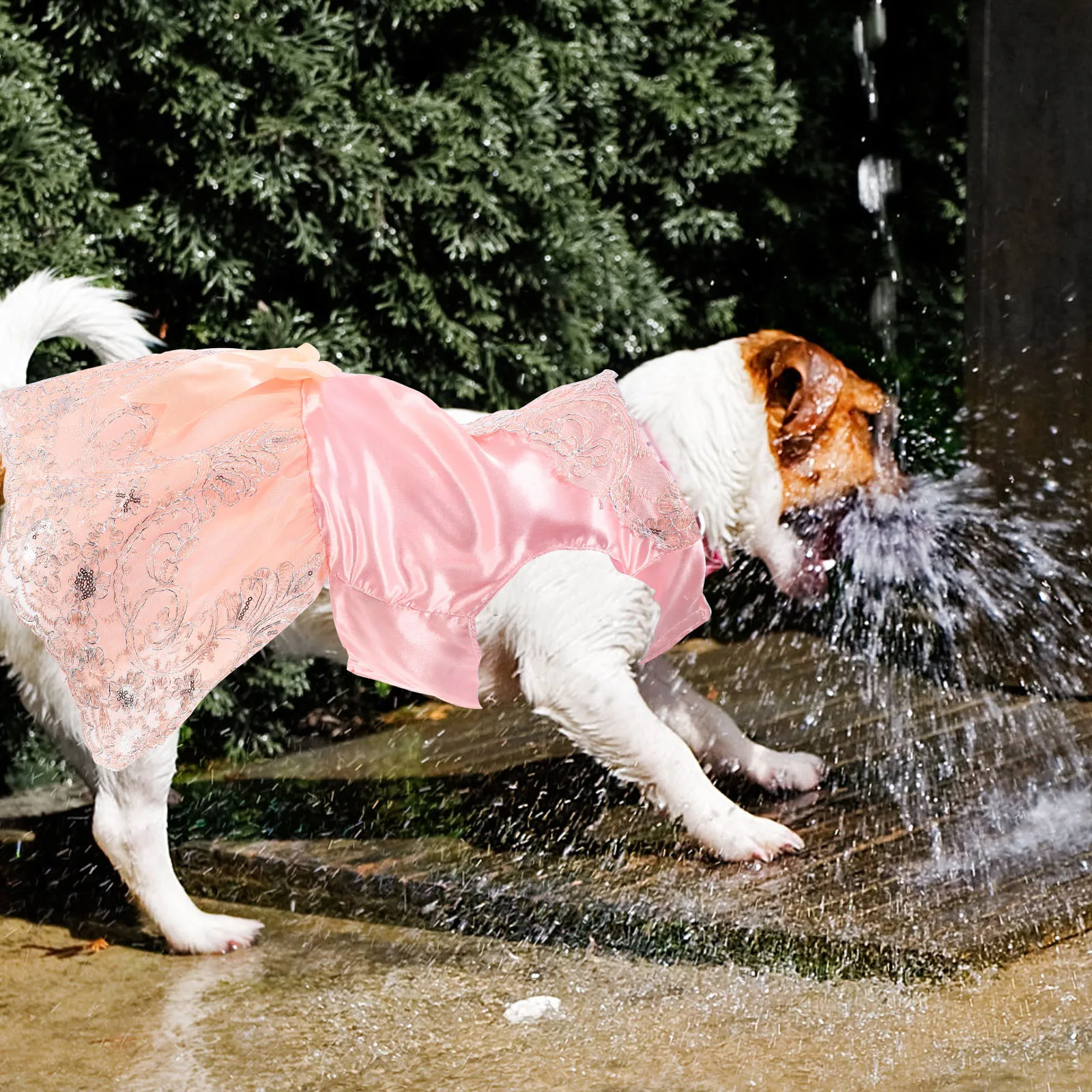 

Dog Wedding Dress Pet Lace Clothes Embroidery Outfits Formal Party Soft Material Easy Clean Fast Dry Costumes