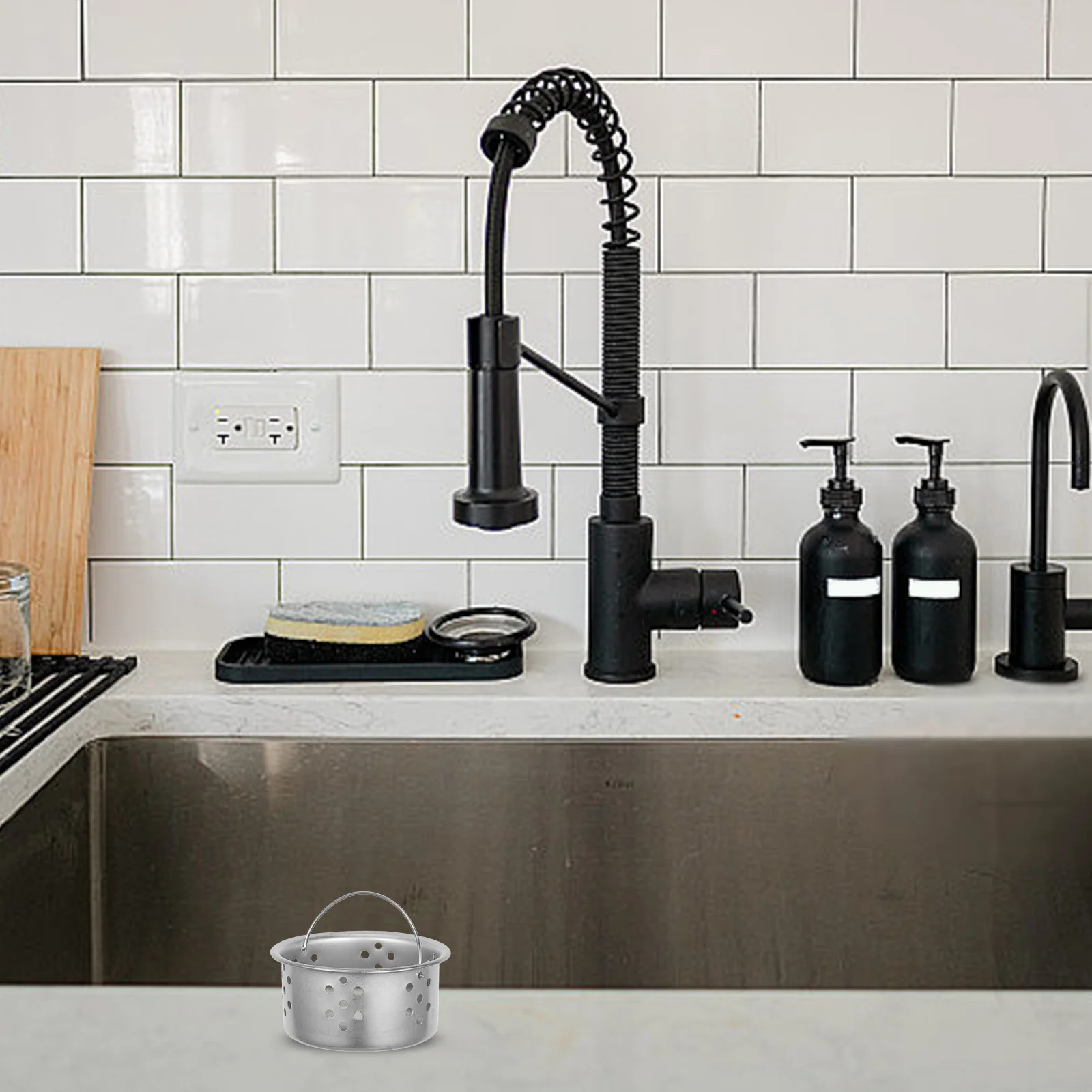 3 pcs Keranjang Saringan Wastafel Stainless Steel Jaring Halus Penyaring Pembuangan Untuk Dapur Kamar Mandi Anti-Sumbat Penangkap Rambut dan Sisa Makanan Dapur