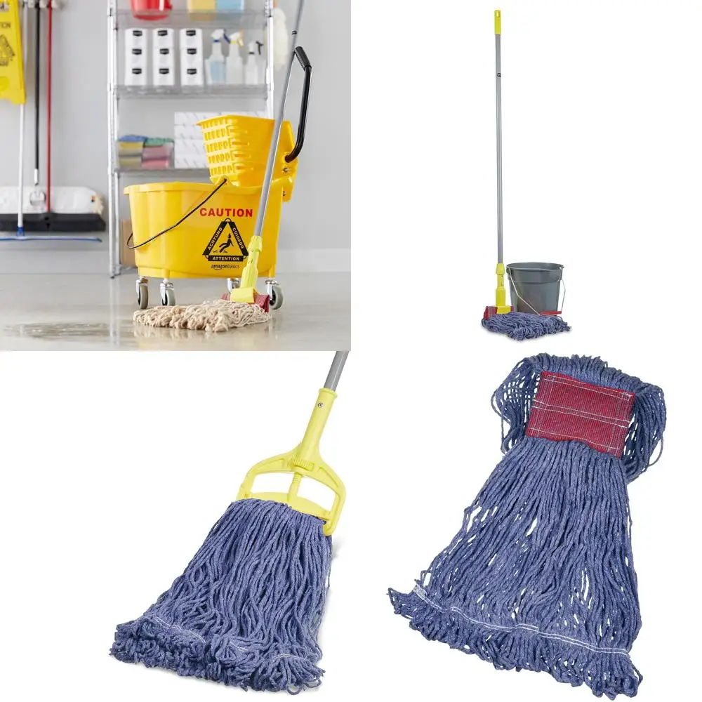 

6-Pack Large Blue 5 Loop-End Synthetic Mop Heads with Headband