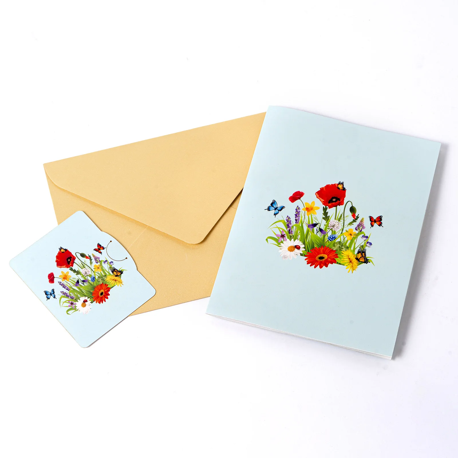 ​ 나비 꽃 3D 팝업 축하 카드 - 생일, 결혼식, 기념일을 위한 수제 스탠딩 디자인 - 봉투 포함