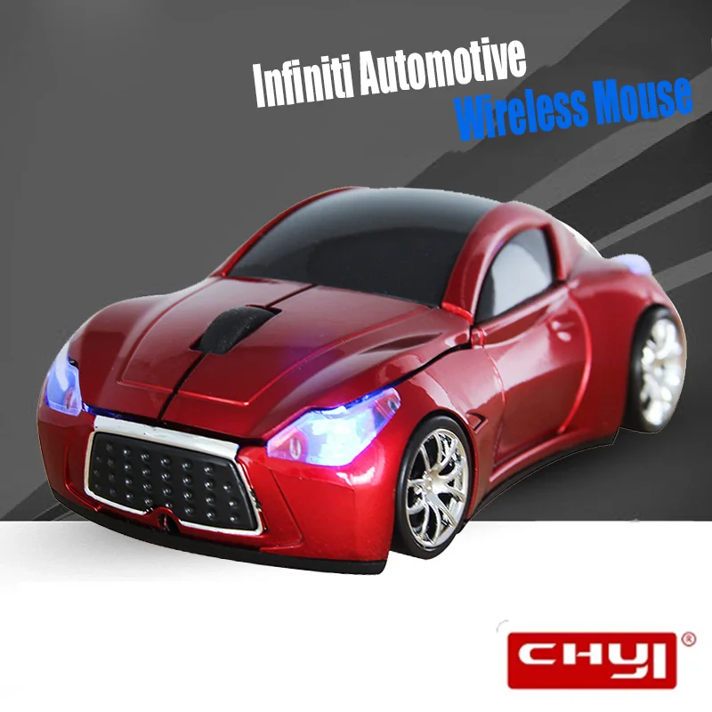 2.4G Wireless Infiniti Sports Car Shape Mouse Computer Gaming Optical With LED Flashing Light USB Receiver For PC Laptop Desktop