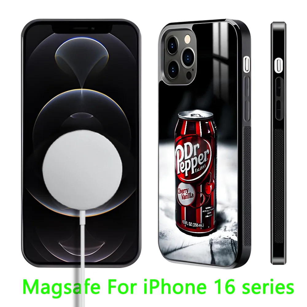 Cherry Drink D-Dr-P-Pepper Phone Case For iPhone 16 15 14 13 12 11 Pro Max Plus Mini Magnetic Magsafe Wireless Charging Cover