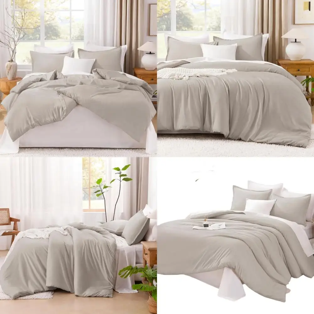 

All-Season Linen Super King Plus Comforter Set - 3-Piece Lightweight Solid Bedding with 1 Comforter & 2 Pillowcases