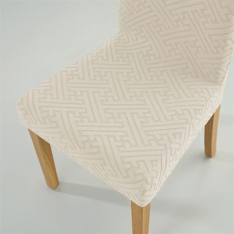 1/4 stücke Jacquard Esszimmer Stuhl Abdeckung Stretch Anti-schmutzig Stuhl Abdeckungen Wohnkultur Küche Sitz Schonbezug für Bankett party Hochzeit – Detail 8
