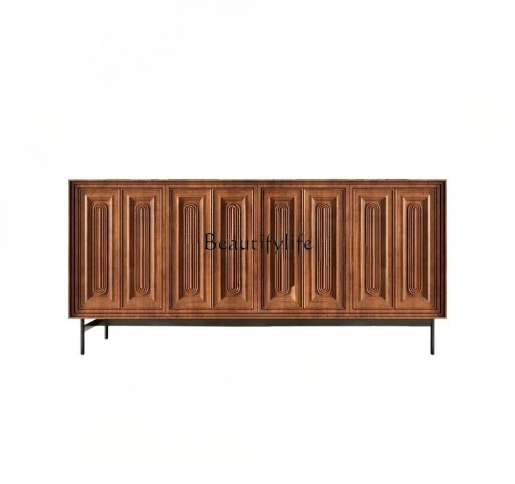 

Medieval solid wood dining side cabinet wabi-sabi living room storage household French retro side cabinet