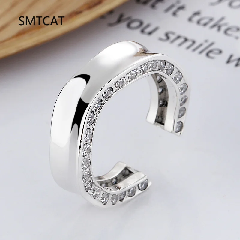 925 Sterling Silver Statement Wave Overlapping Wear Finger Irregular Ring for Women Men Fashion Romantic Couple Jewelry Anillos