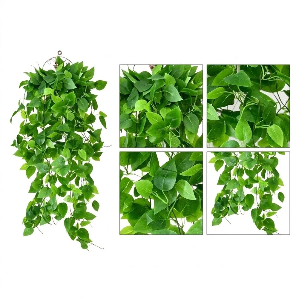 For Wedding Decoration Green Faux Pothos Plant Fake Trailing Plant Natural Green Shade Easy Installation Style