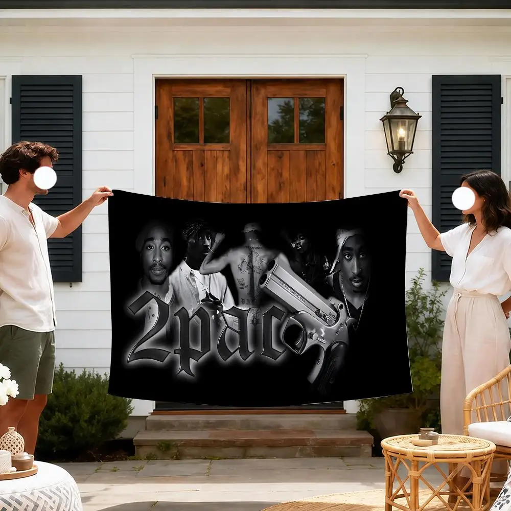 Singer Tupac S-Shakur Tapestry Outdoor Parties Bedrooms Living Rooms Dorm Rooms Wall Decor Banners Gifts