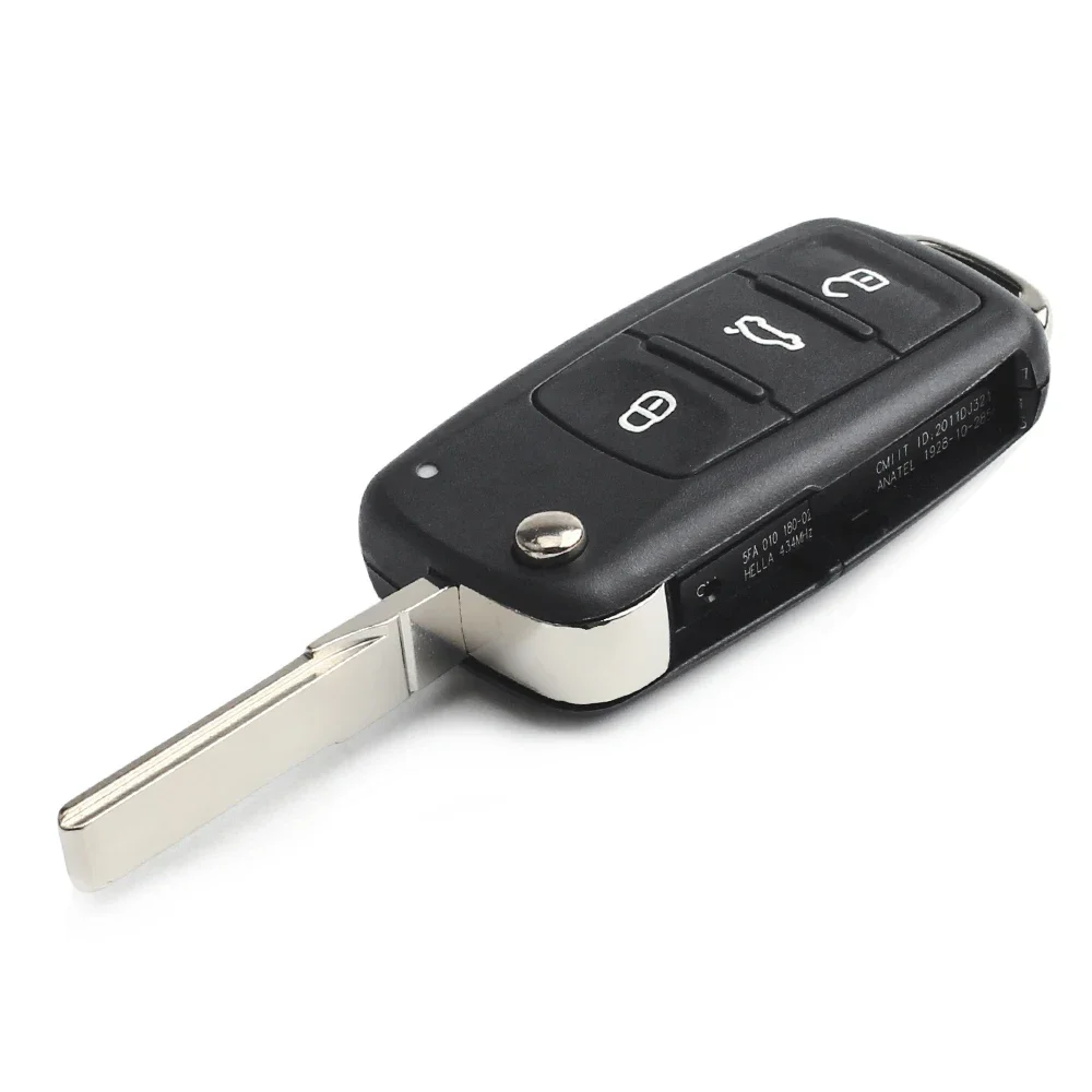 KEYYOU For VW polo passat b5 Tiguan Golf VOLKSWAGEN Seat Skoda 2/3 buttons Car key 5K0837202AD Key Flip key Shell