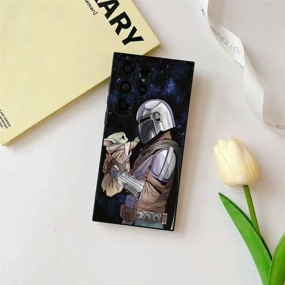 حافظة هاتف M-Mandalorian لهاتف سامسونج جالاكسي S25 Ultra S22 S23 S24 Ultra S21 S20 5G واقية من السيليكون الناعم من مادة البولي يوريثان Funda