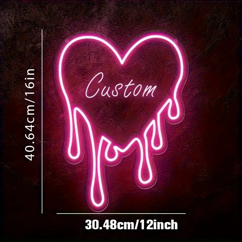 Customizable 'Leave a Message' Neon Sign LED Light Heart Wedding Coffee Bar Wall Decor Personalized Engraving Custom Tailor