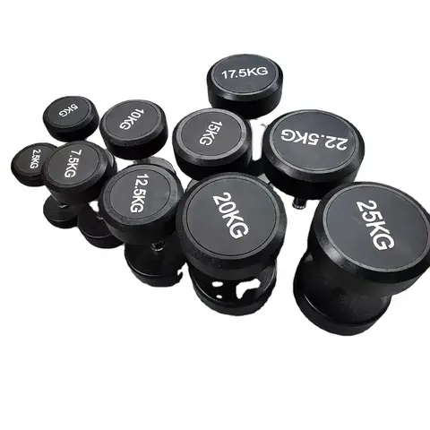 New Product The Hot Selling 2.5kg To 50kg Rubber Covered Round Dumbbells For Body Building