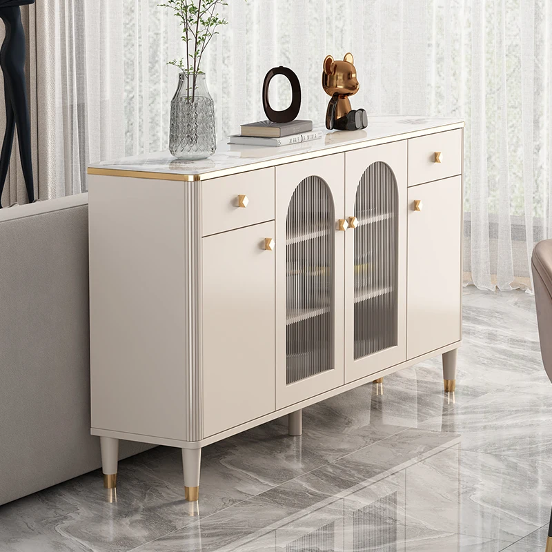 French cream buffet sideboard modern simple light luxury kitchen locker wine cabinet living room household sideboard cabinet