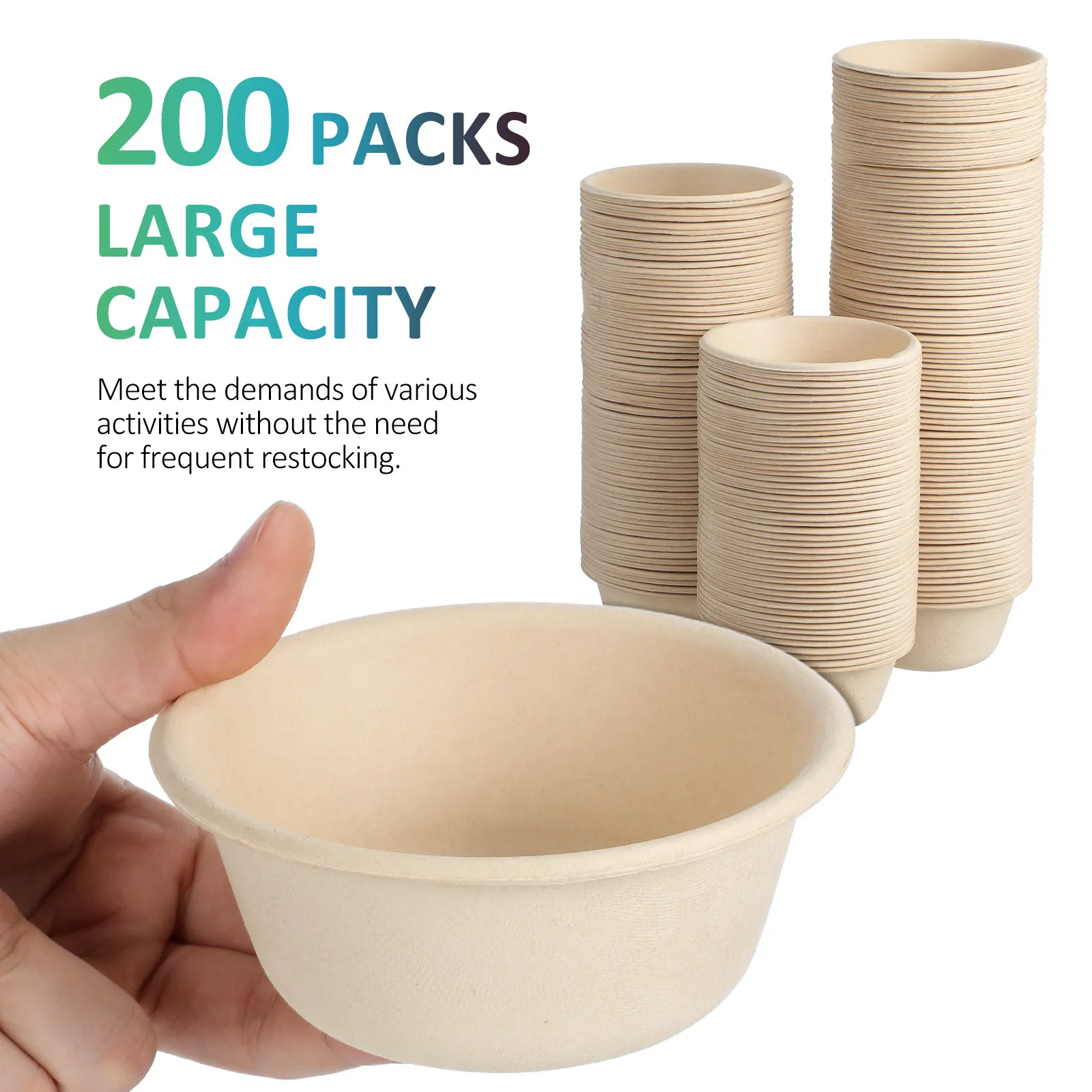 200Pcs Paper Soup Bowls Hold Shape for Party Catering Events Spill Proof Design for Hot Soups Cold Desserts Portable