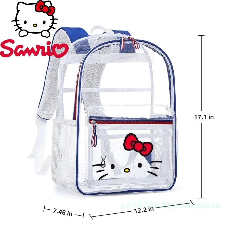 Miniso Hello Kitty\'s New Transparent Backpack Cartoon Girl Backpack Luxury Brand Transparent Waterproof Girl Backpack Fashion