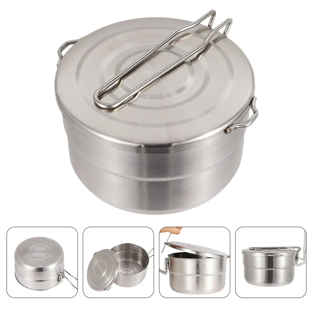 

Portable Mountaineering Set Outdoor Stainless Steel Pot Small Cooking Camping Cookware Mini Travel Utensils