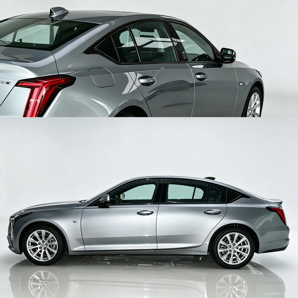 Apply to Cadillac CT5 2020-2025 Sedan Window Chrome Delete Blackout ABC Pillars Glossy Black Stickers
