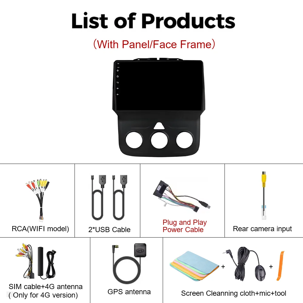 Radio Multimedia para Auto con Android 16 para Dodge RAM 1500 2500 2013-2019, Navegación, Bluetooth Inalámbrico, Carplay, Estéreo, Pantalla QLED 2K de 12+256 6