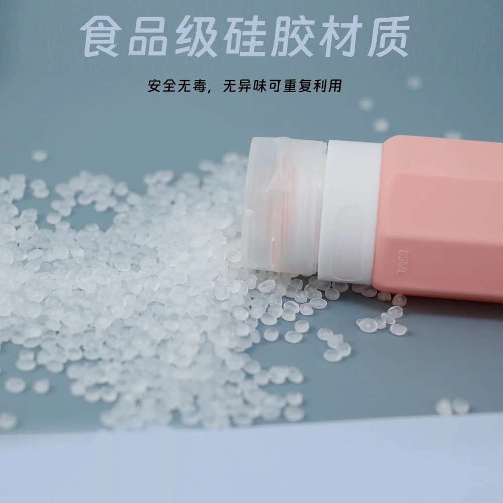 Podróżna butelka silikonowa Wygodny, szczelny szampon do mycia twarzy Pojemnik na żel pod prysznic Wyciskane puste butelki 89 ml