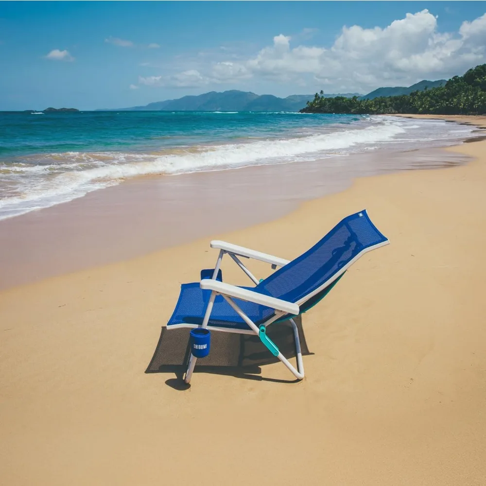 

Shibumi Beach Chair. Anti-Rust Marine Grade Frame. 300lb Capacity. Weighs 8 Pounds. Adjustable Padded Backpack Straps. Breathabl