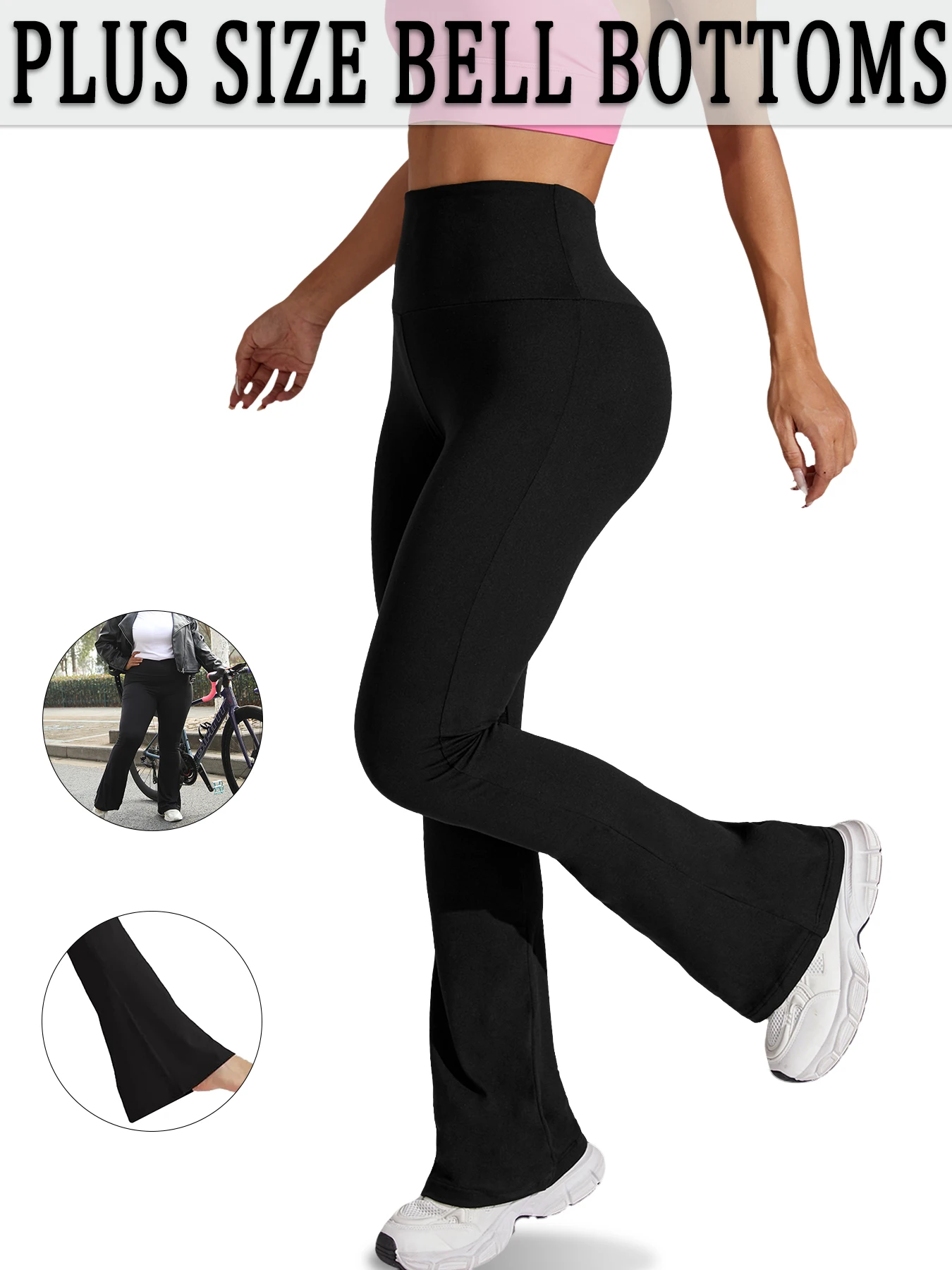 Pantalon évasé taille haute Super doux pour femmes, Leggings de contrôle du ventre, bas de cloche doux pour course à pied, grande taille