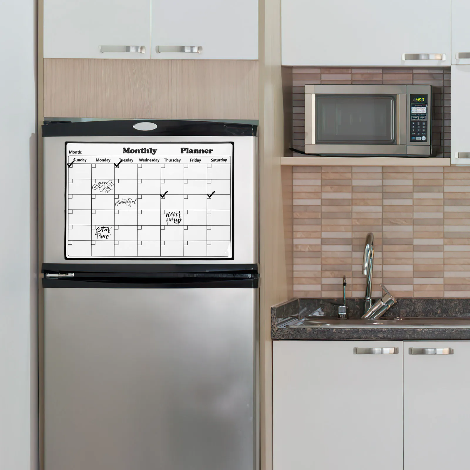 Magnetic Fridge Calendar Dry Erase Whiteboard Kitchen Planner Schedule Reminder Message Board