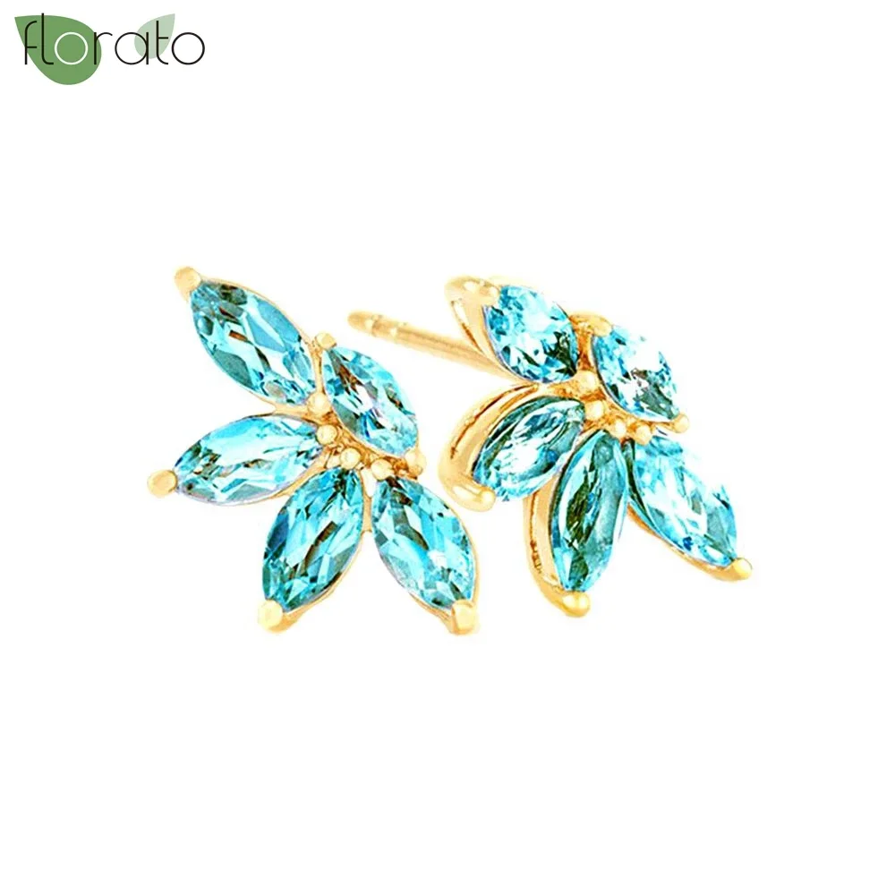 925 Sterling Silver Small Hoop Earrings, Blue Pendant