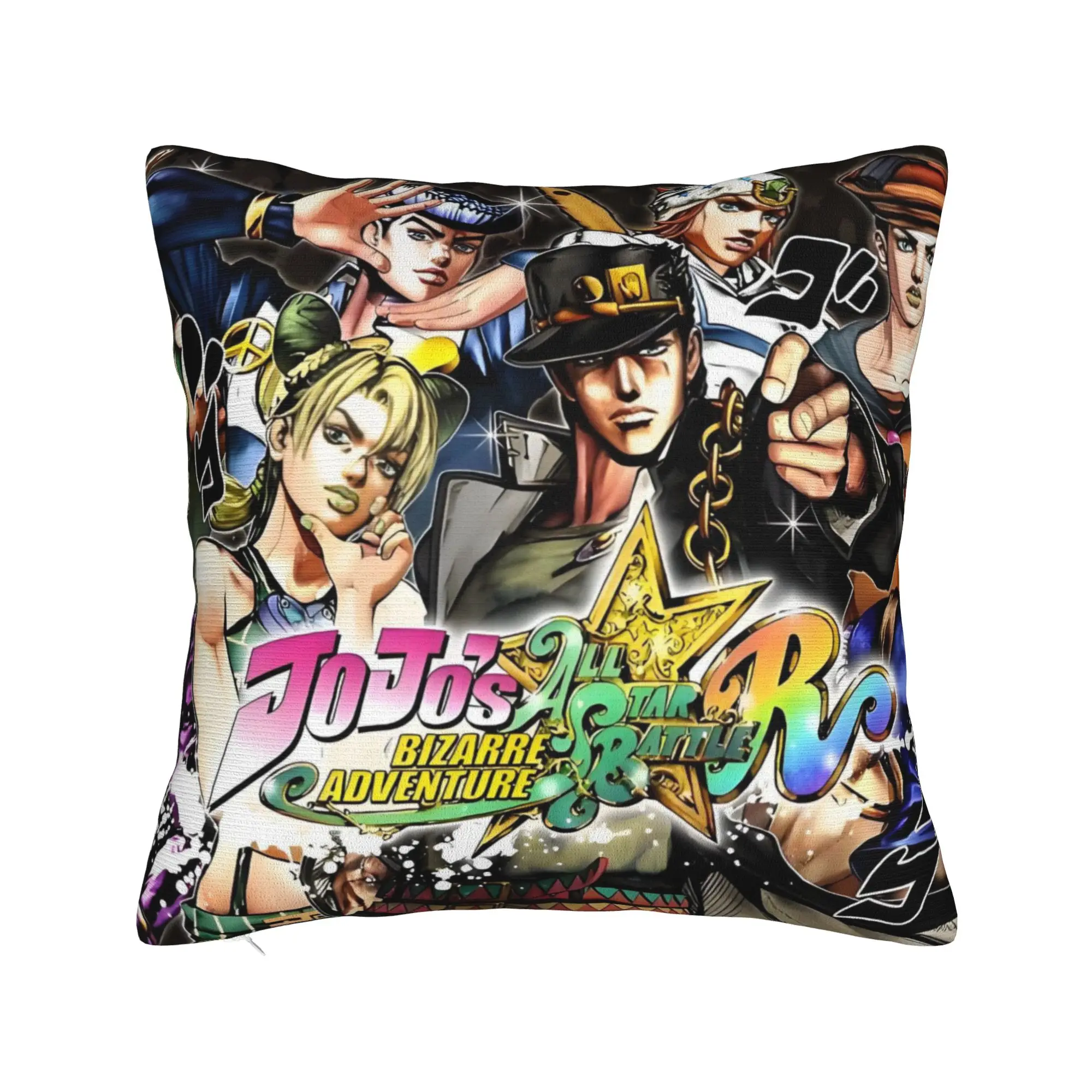 Bizarre Adventure Cushion Covers JoJos Anime  Velvet Luxury Pillow for Sofa