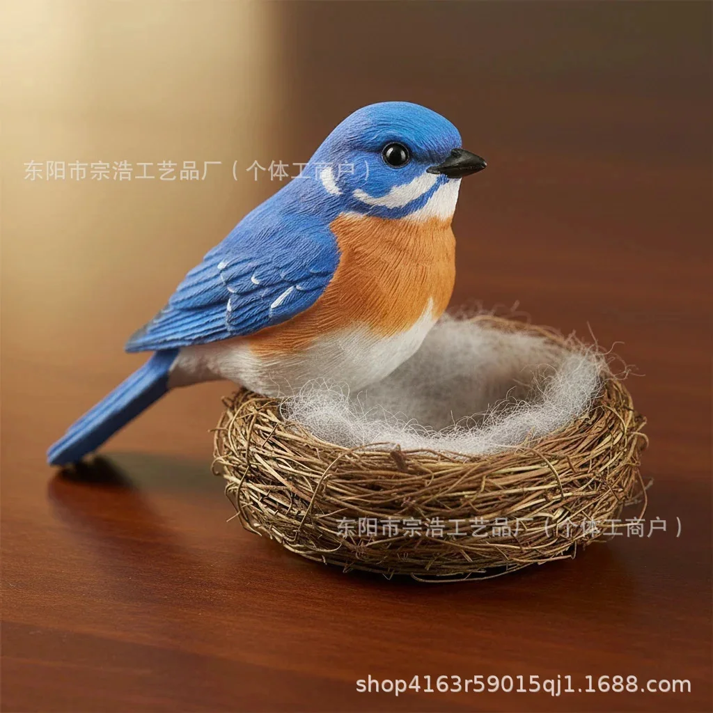 Bird Nest Figurine Resin Table Centerpiece Rustic Home Display Decor For Living Room Office Desk Gift For Women And Couples