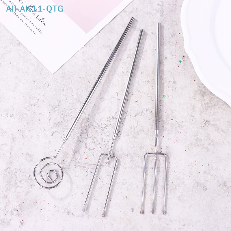Stainless Steel Candy Dipping Fork Irregular Shaped Cheese Fondue Culinary Decorating Fork Long Handle Chocolate Dipping Tool