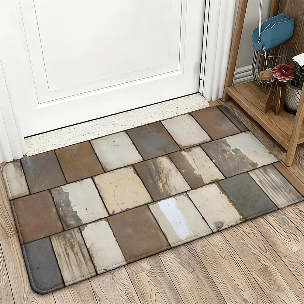 Rustic Industrial Slate Doormat Entrance Mat Home Decor Weathered Stone Area Rug for Entryway Indoor Outdoor 40x60cm