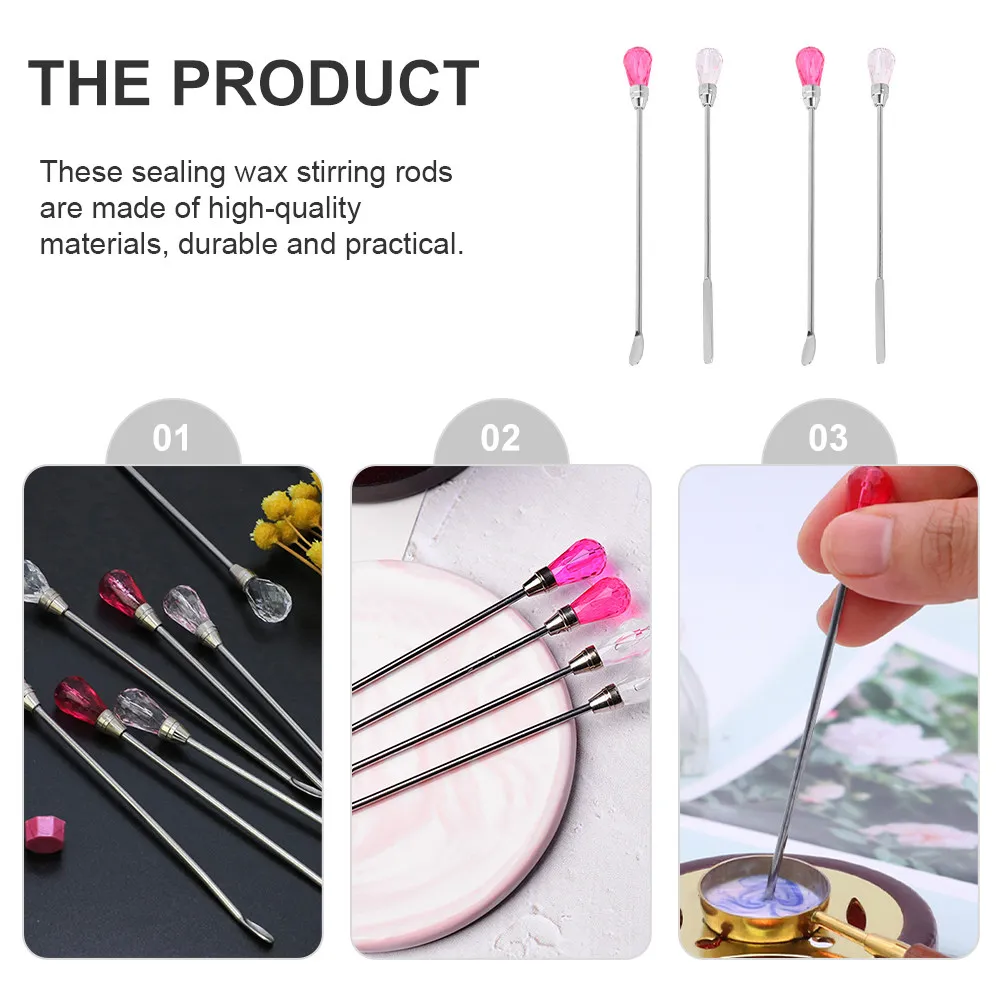 1Set Premium Sealing Wax Stirring Sticks Creative Wax Seal Stirrer Rods for Fast Melting DIY Craft Home Office Wedding Supplies