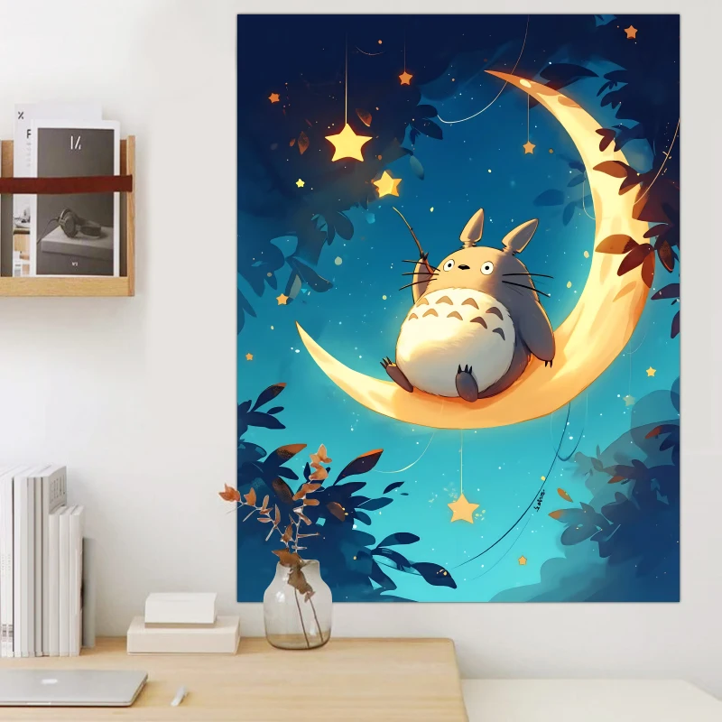 توتورو ميازاكي هاياو الكرتون شفاء أنيمي خلفية القماش شنقا القماش Ins غرفة نوم عنبر غرفة المعيشة الديكور نسيج #2