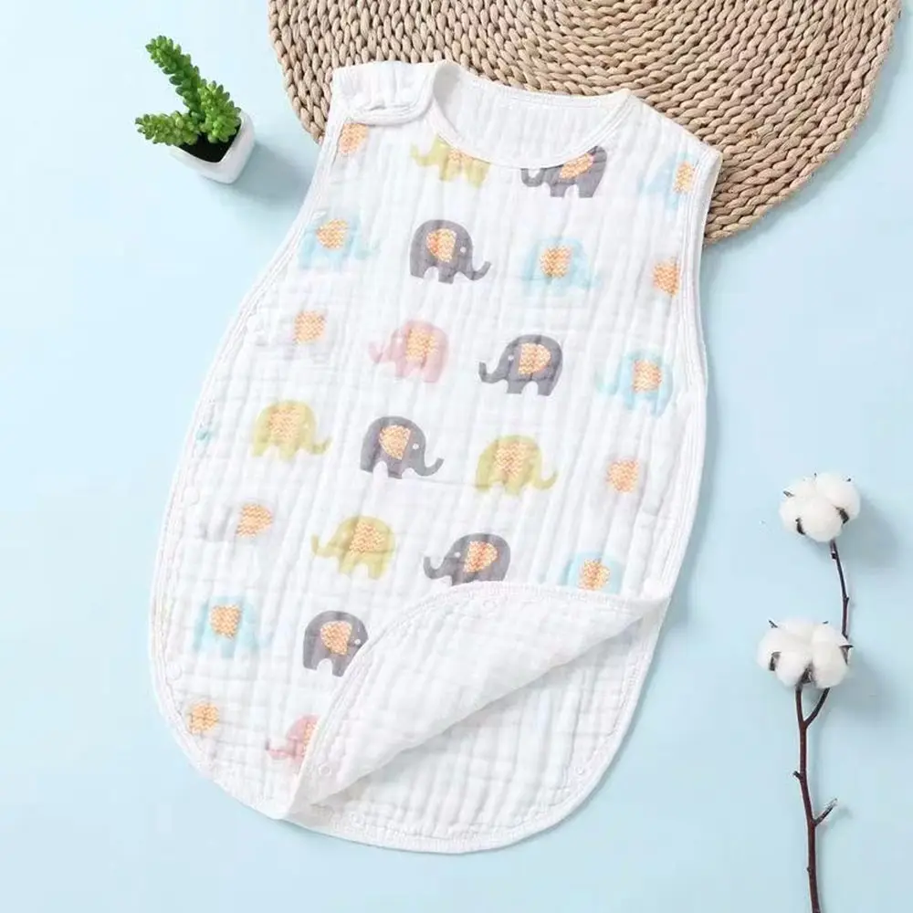 Korean Cute Summer Girls Strawberry Four Layers Baby Clothing Vest Type Baby Sleeping Bags Sleeping Sacks