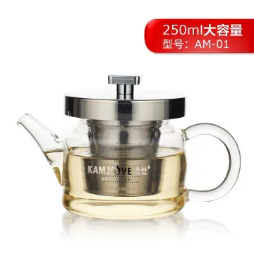 

[GRANDNESS] Kamjove AM-01 Heat Resistant Clear Glass Teapot Stainless Steel Infuser 250ml Kamjove Teapot Tea Pot