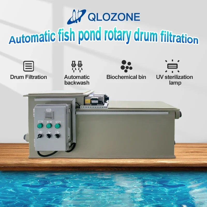 

Для Qlozone Garden Villa Фильтры для барабанов для пруда с рыбой Автоматическая обратная промывка Роторный барабанный фильтр УФ-бионаполнитель Система фильтрации пруда кои