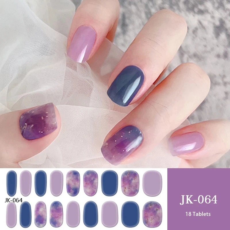 Starry Sky Gradient Semi Cured Gel Nail Sticker Long-Lasting UV Nail Sticker LED Extension Gel Nail Foil Gel Polish Full Cover