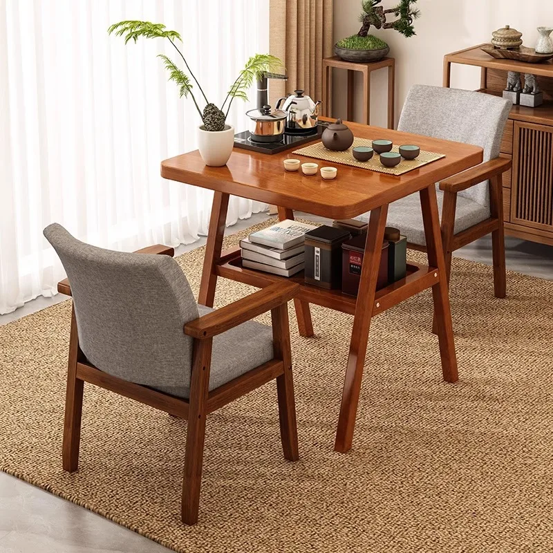 AOLIVIYA Tea Coffee Table Nightstand Storage Rack Sofa Corner Side End Stand Rattan Balcony Table Chair Set Home