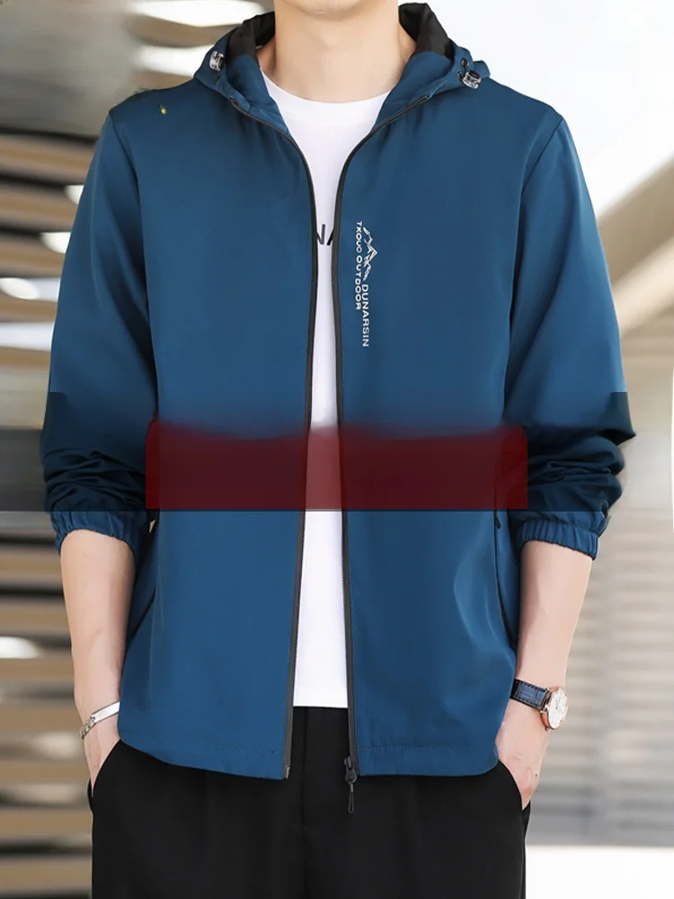 

Men's Hooded Jaet Casual Outdoor Windproof Spring Autumn Polyester Nylon Cosite Fiber Long Sve Zipper Closure Coat
