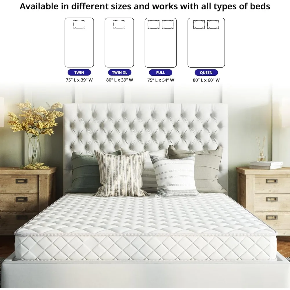 Матрасы, двойной/полный/королевский размер, 8-дюймовый гелевый матрас из пены с эффектом памяти, удобное снятие давления, мягкий тканевый чехол, без стекловолокна