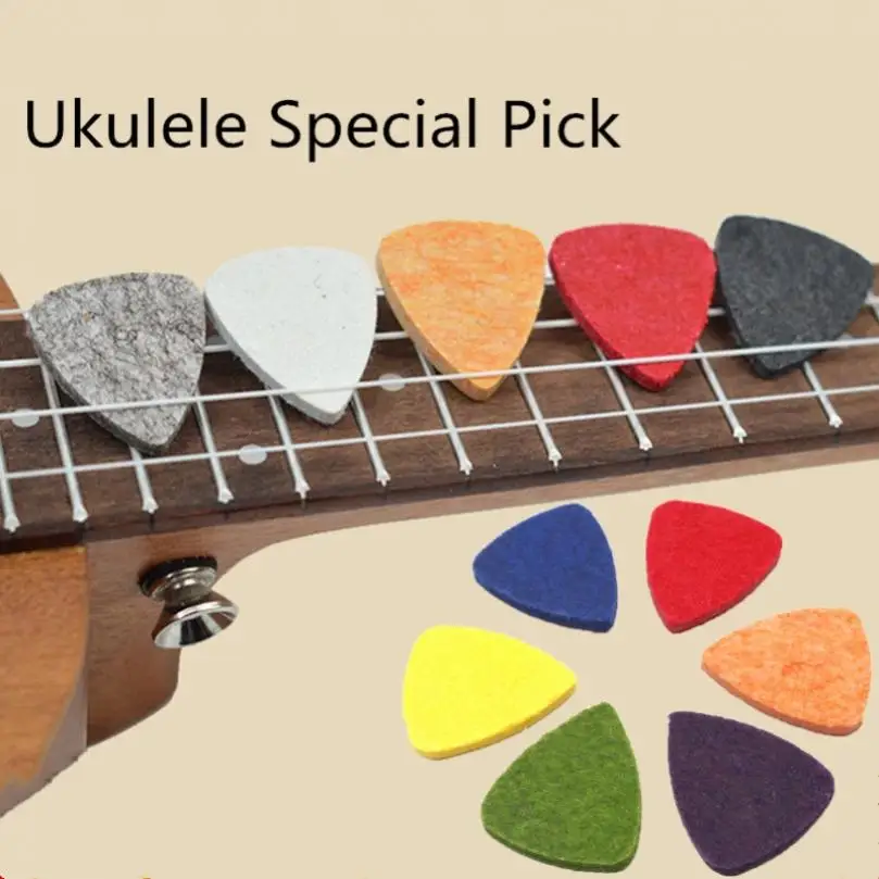 3mm Thickness Multiple Colors Felt Ukulele Special Pick, Cute Thumb Dedicated Pick 6 Different Colors Optional