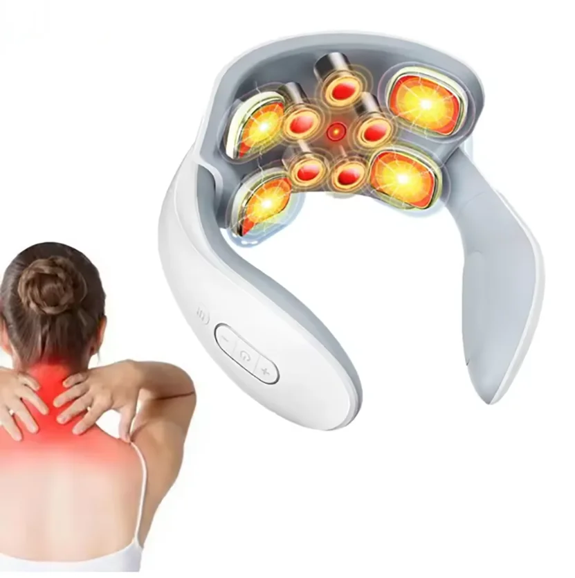 

2026 TENS Pulse Back Neck Massage Wireless Smart Sholder Cervical Massager Heating Relief Muscle Punch Beating Health Rechargeab