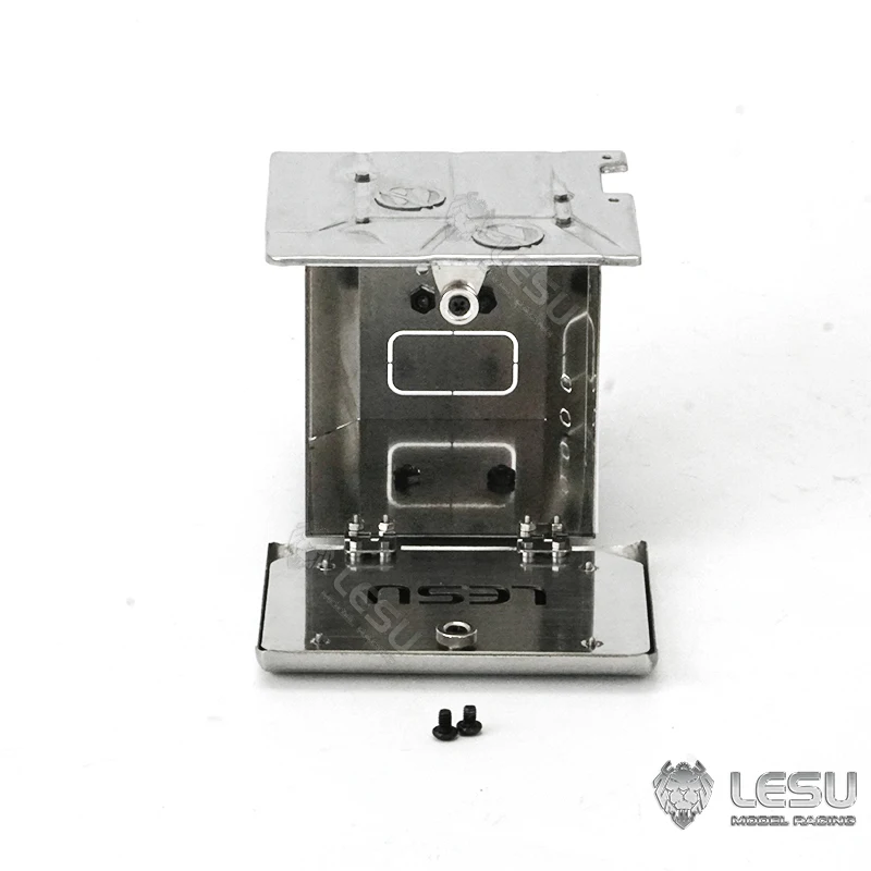 LESU-Caixa De Tanque De Escape De Metal para TAMIYA, Controle Remoto, Caminhão Trator, VOLVO FE, VM, RC Carro Modelo Brinquedos para Adultos, 1:14