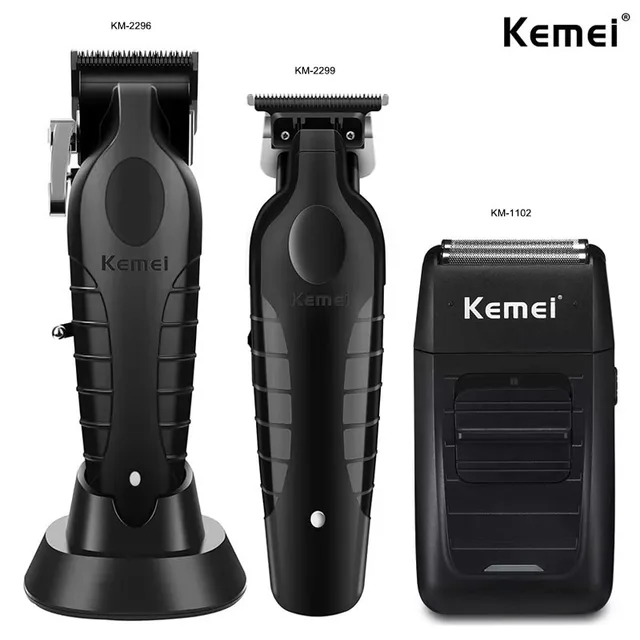 Kemei KM-2296 KM-2299 KM-1102 profesjonalna maszynka do strzyżenia włosów zestaw golarka elektryczna męska maszyna do ścinania włosów męski akumulatorowy trymer