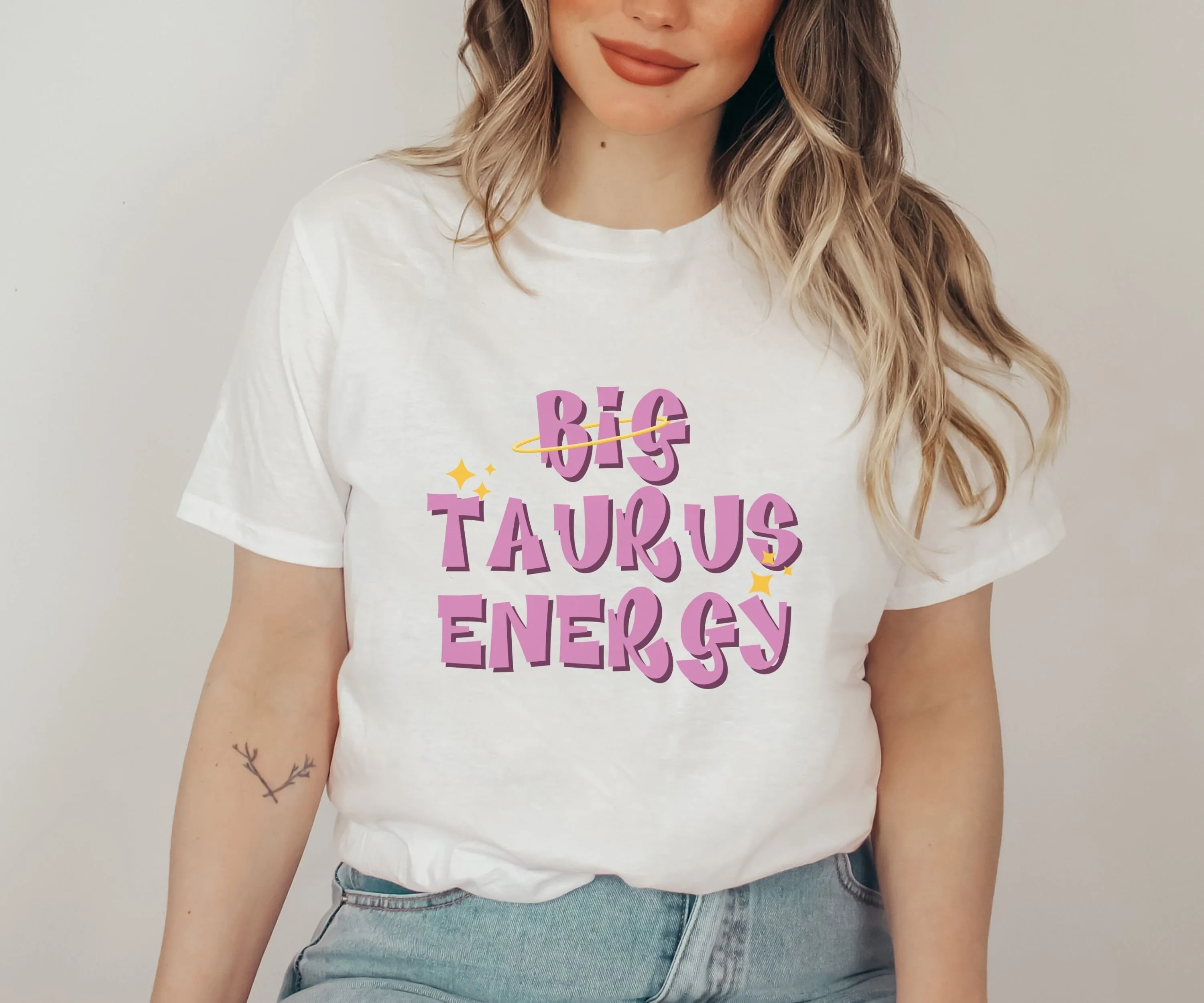 Groovy Y2K Big Taurus Energy T Shirt Bratz 2000S Style Zodiac Spiritual Sign Boho