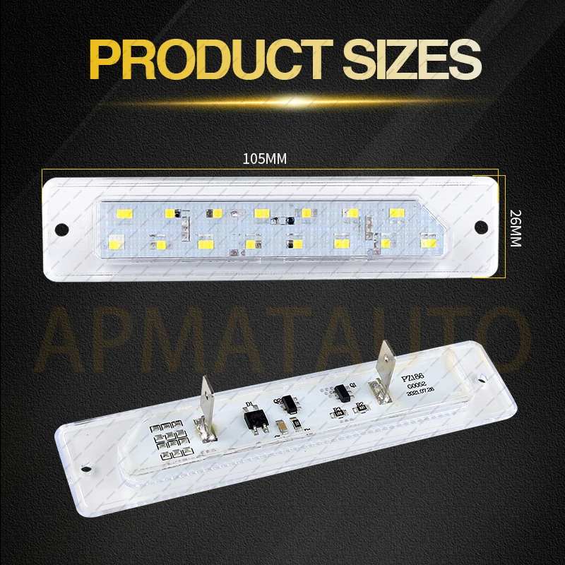 2Pcs LED Number License Plate Light Lamps For Fiat Ducato Bus Box For Peugeot Boxer Manager Citroen Jumper Relay Car Accessories