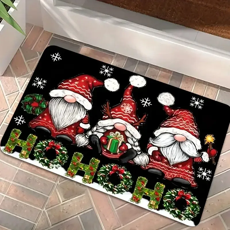 Exquisite Christmas Snowman Gnome Doormat Non-Slip Entrance Doormat Home Decor Carpet for Living Room Rugs Bathroom Floor Rug