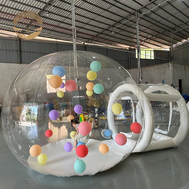3M บอลลูนโปร่งใส Bubble House พร้อมแทรมโพลีนคุณภาพสูง Bubble House พร้อม Blower เต็นท์เชิงพาณิชย์สําหรับงานปาร์ตี้วันเกิด
